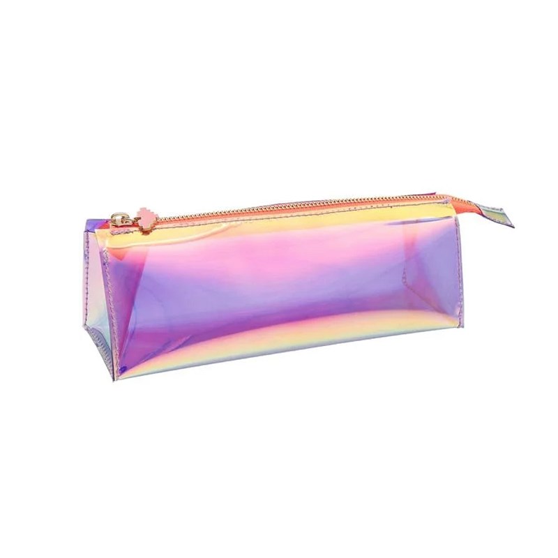 Trousse violette irise transparente