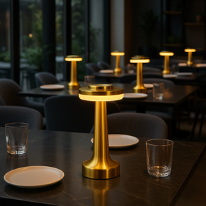 Set de 2 lampes de table doré chic