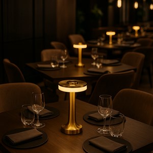 Set de 2 lampes de table doré chic