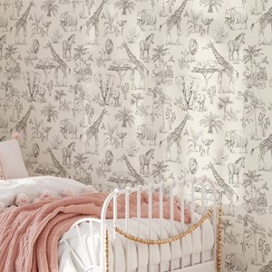 Papier peint safari crème
