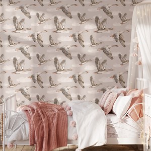 Papier peint oies - beige