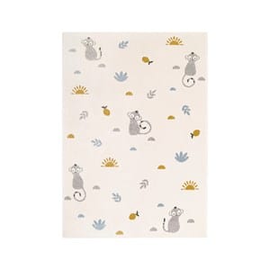 Tapis enfant little wild monkey miel par