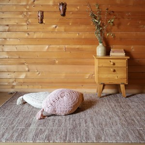 Tapis lhena brun rose m