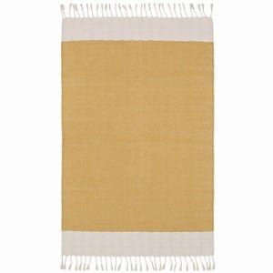 Tapis coton lucia jaune moutarde par nat