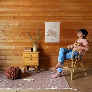 Tapis mallorca rose argile