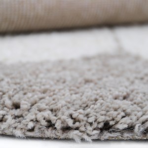 Tapis bohemian daisy rond beige