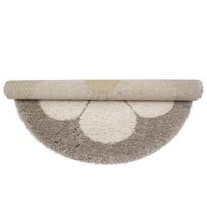 Tapis bohemian daisy rond beige