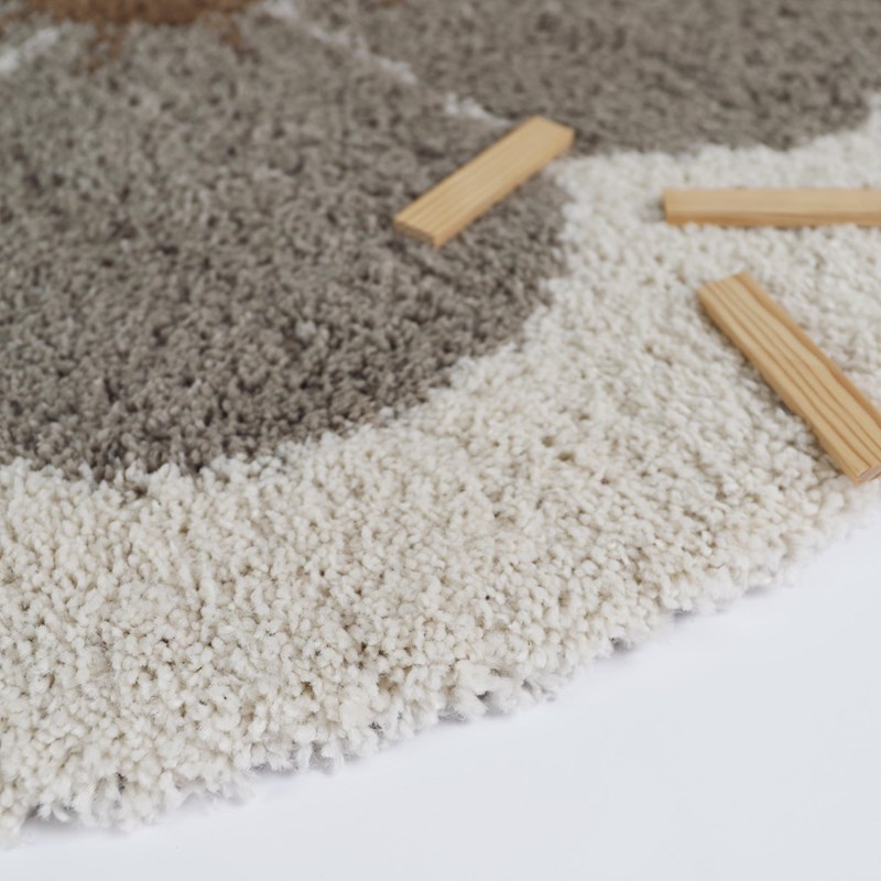 Tapis bohemian daisy rond taupe (Nattiot) - Image 4