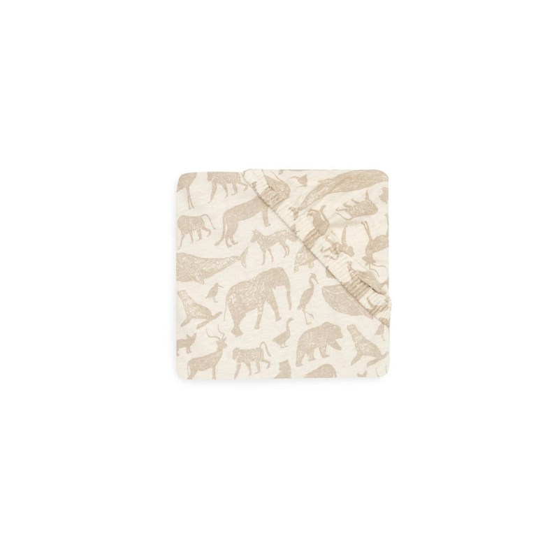 Drap-housse jersey 60x120cm animaux noug