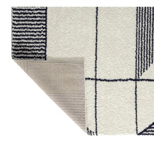 Tapis enfant crème bleu motifs géométriq