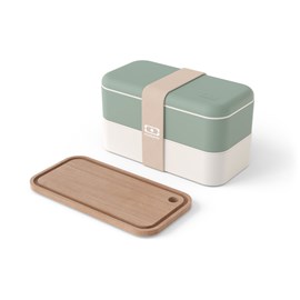 Set lunch box rectangle vert + planche