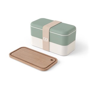 Set lunch box rectangle vert + planche