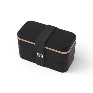 Set lunch box rectangle noir + planche