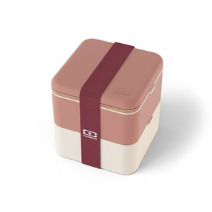 Set lunch box carrée rose + planche