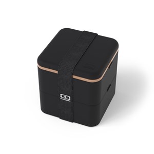 Set lunch box carrée noir + planche