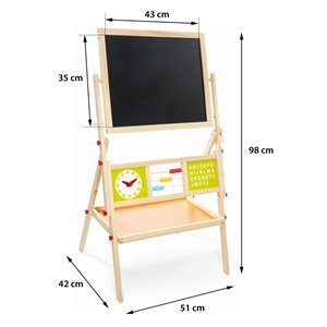 Tableau enfant en bois, chevalet pliable