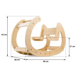 Chaise à bascule bois, charge max 25 kg