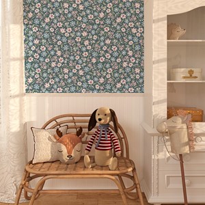 Papier peint marguerites blue