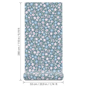 Papier peint marguerites blue