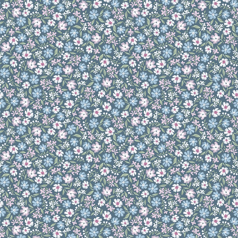 Papier peint mini marguerites blue