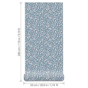 Papier peint  mini marguerites blue