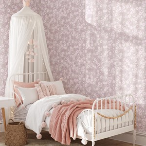 Papier peint  marguerites rose