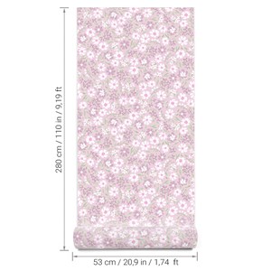 Papier peint  marguerites rose