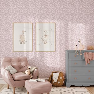 Papier peint mini marguerites rose