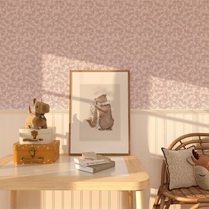 Papier peint mini marguerites rose