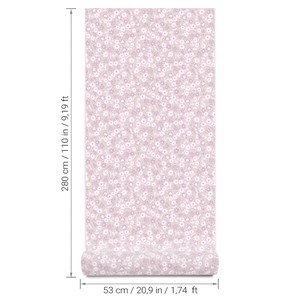 Papier peint mini marguerites rose
