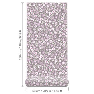 Papier peint  marguerites prune