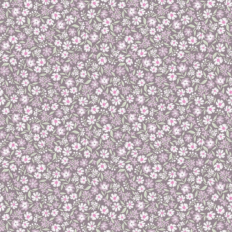 Papier peint mini marguerites prune