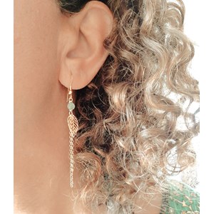 Boucles d’oreilles feuilles aventurine