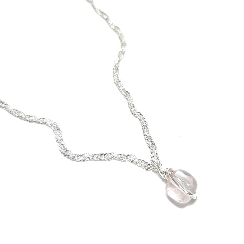 Andrea Chereau - Collier argent 925 et quartz rose