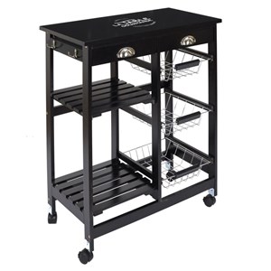 Desserte à roulettes noire