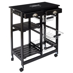 Desserte à roulettes noire