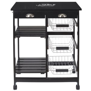 Desserte à roulettes noire