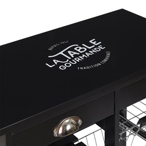 Desserte à roulettes noire