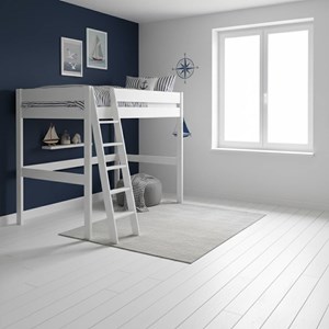 Lit mezzanine bois massif avec bureau en option timon