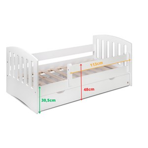 Lit enfant bois 80x160m avec tiroir