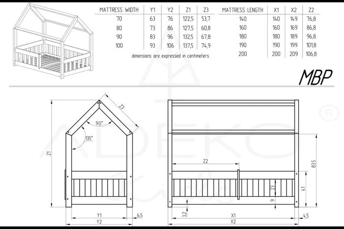 Lit enfant cabane mbp mila 80x200cm (Babykare) - Image 3