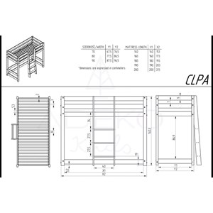 Lit superposé enfant clpa mila 80x180cm