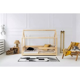 Lit enfant cabane bois mila 90x160cm