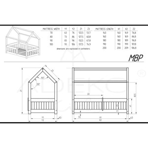 Lit enfant cabane mbp mila 140x190cm