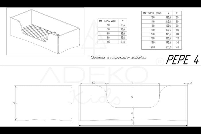 Pepe 4 lit enfant bois 90x170cm (Babykare) - Image 3