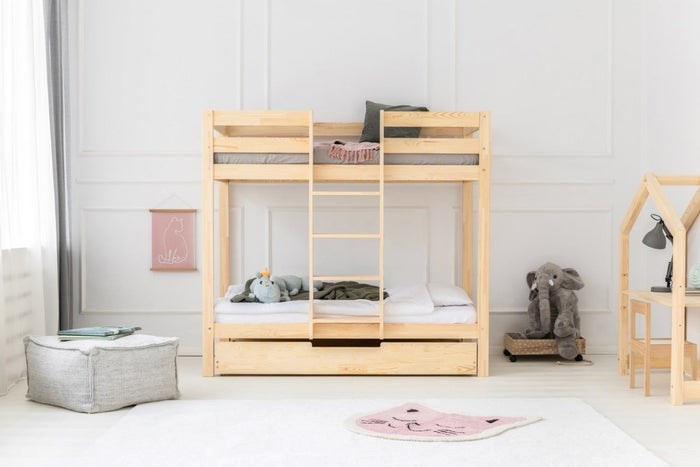 Lit superposé bois cabane mila 80x190cm (Babykare) - Image 1