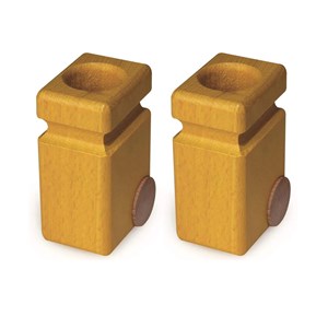 Lot de deux poubelles jaunes