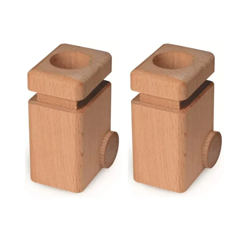 Lot de deux poubelles naturelles