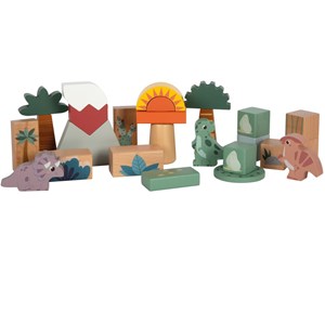 Blocs de construction en bois dino