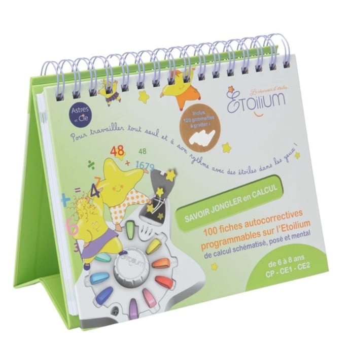 Chevalet Etoilium – Jeu De Dictée Et Orthographe 100 Fiches Pour CE2, CM1, CM2 – Auto-correctif, Gommettes Et Diplôme – Fabriqué En France